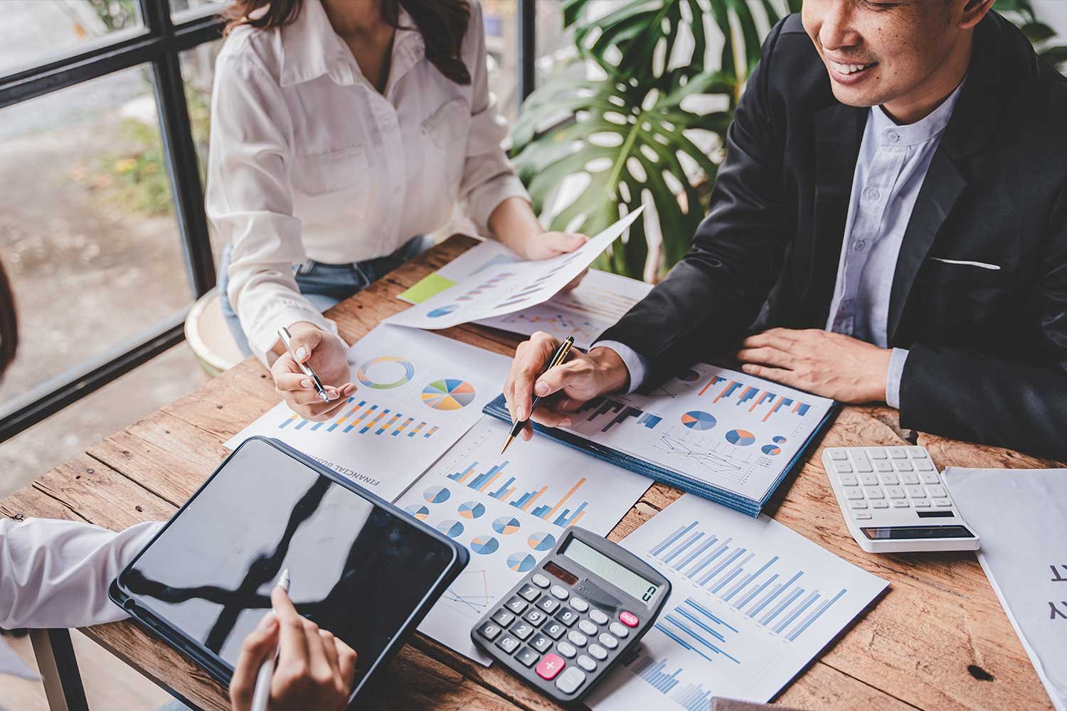 Tax advisors meeting with client